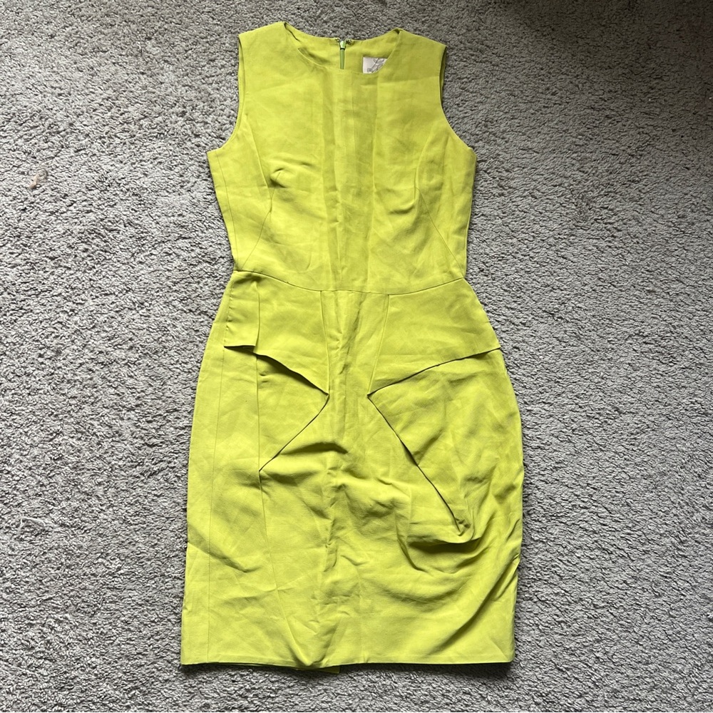 Lela Rose Like Green Pleated Sheath Mini Dress size 2
